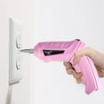 thumbnail image 6 of 47PCS Pink Cordless Electric Screwdriver USB Rechargeable Portable Electric Screwdriver with Rotatable Handle and LED Work Light, Suitable for Small Family DIY Projects and Household Appliance Repair, 6 of 6