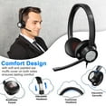 thumbnail image 4 of New bee Wired Headset with Microphone, Noise Cancelling Mic 135° Rotatable, USB/Type-C/3.5mm for PC/Phone/Tablet, Adjustable Headband with Scale, for Online Meeting/Study/Gaming, 4 of 7