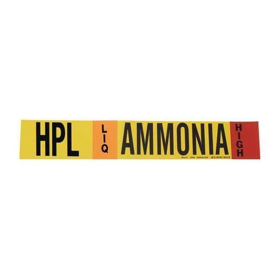 Brady Ammonia Pipe Marker,HPL,3 to 5In 90406