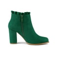thumbnail image 3 of BLISSFUL STEP Valentine's Women's Ankle Boots Pointed Toe Zip-Up Block Heel Emerald Green 9, 3 of 8