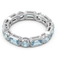 thumbnail image 3 of Diamond-Capitals 5.00 Carat Elegant Emerald Cut Aquamarine Gemstone Wedding Eternity Band for Women Solid 14K White Gold Size 5, 3 of 8