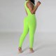 thumbnail image 3 of Gibobby pantalones siameses color liso Mono sin mangas sexy con cuello en V profundo para mujer con cintura ahuecada(Verde， XL), 3 of 5