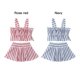thumbnail image 3 of Traje de baño de dos piezas para niños de moda, traje de baño conservador para niñas, traje de baño popular de una pieza con tirantes para mujeres, rayas azul marino, talla M, 3 of 3
