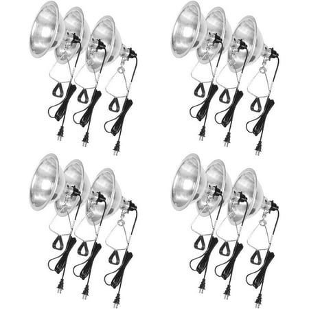

Simple Deluxe 12-Pack Clamp Lamp Light with 8.5 Inch Aluminum Reflector up to 150 Watt E26 Socket (no Bulb Included) 6 Feet 18/2 SPT-2 Cord
