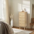 thumbnail image 4 of Finnhomy Rattan Tall Dresser with 5 Drawers, Natural, 4 of 8