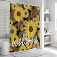 thumbnail image 6 of Spring Daisy Shower Curtain, Waterproof Shower Curtains for Bathroom, Botanical Brown Yellow Flowers Oil Painting Washable Fabric Bathtub Curtain Set Bath Decor with 12 Hooks 48"x72", 6 of 8
