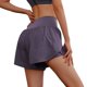 thumbnail image 5 of Pantalones cortos deportivos de entrenamiento para mujer - Cintura alta, doble capa con braguita interior, abertura lateral, bolsillos con cremallera, nailon y spandex, tallas S-XXL, 5 of 8