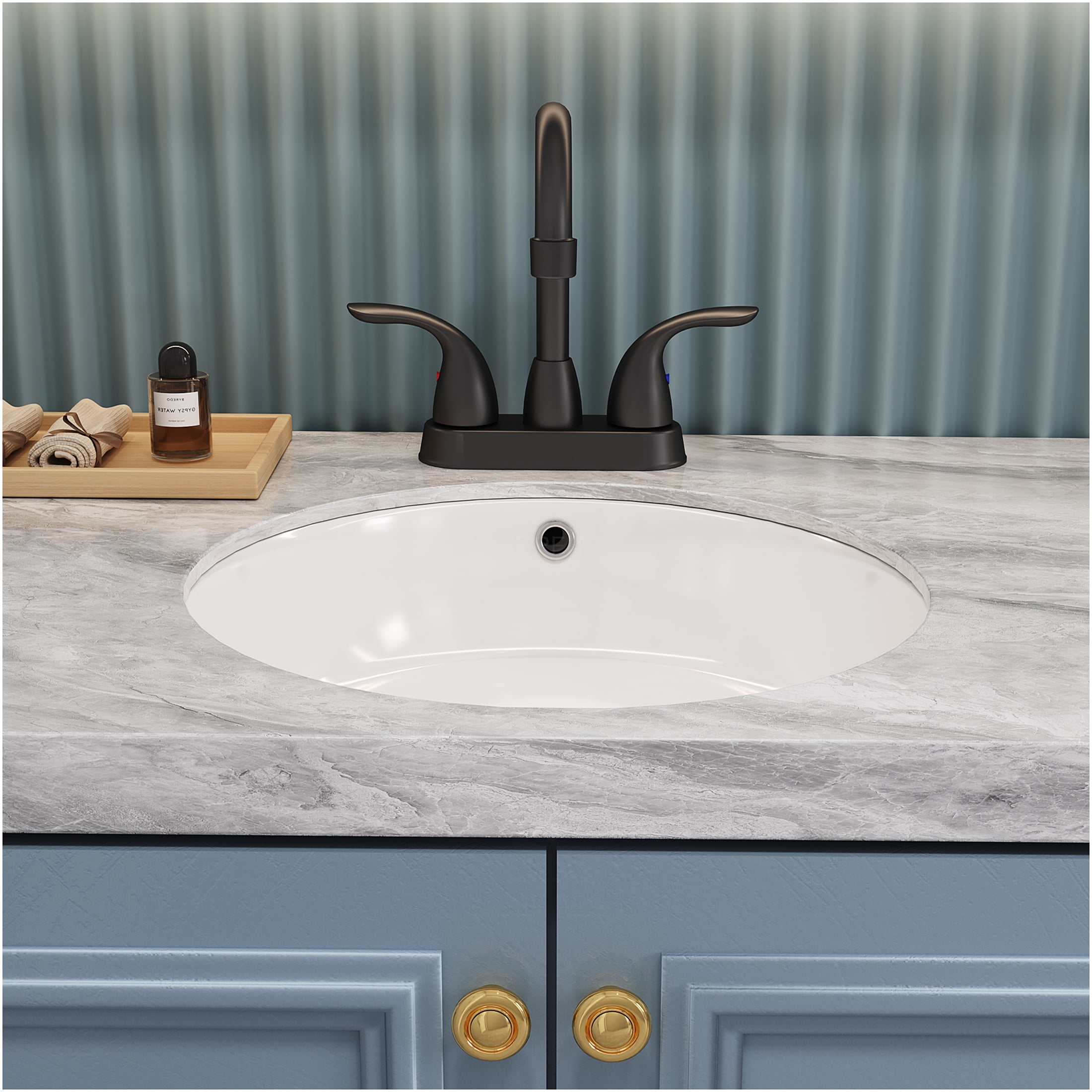 JERFIT 2 or 3 Hole Bathroom Sink Faucet Matt Black, 12.06" Centerset Vanity Faucet with 360° Swivel Spout, CUPC Certified Low Flow Waterfall Bath Faucet