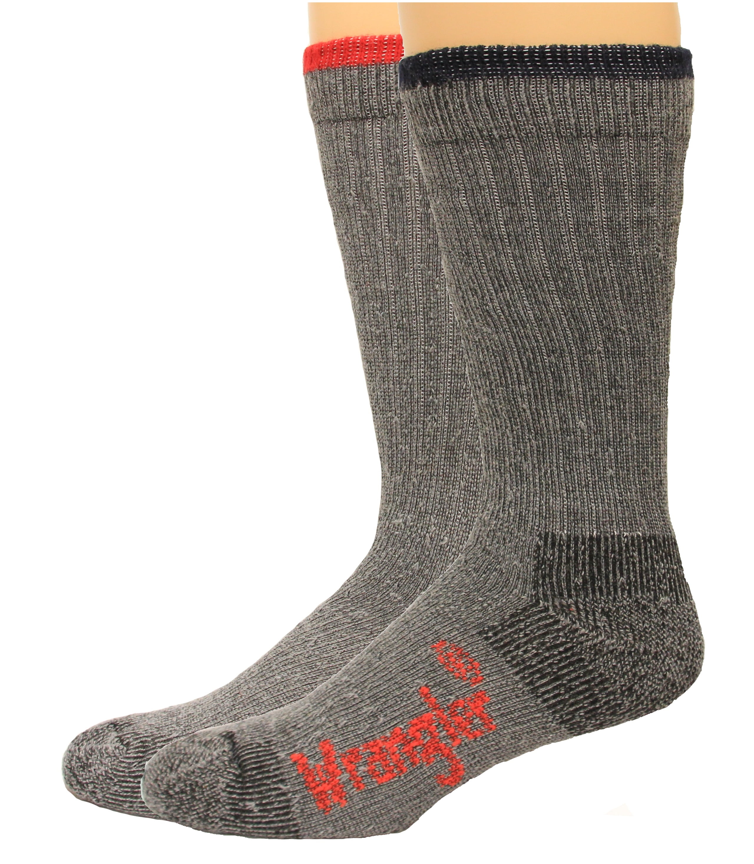 Wrangler Men's Pro Gear Wool Blend Socks 2 Pair, Grey Assort, Men's 913