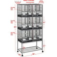 thumbnail image 2 of Combo Breeding Stacker Center Divided Breeder Bird Flight Double Rolling Cage with Side Breeding Nest Door (Black Vein, Triple Stack), 2 of 12