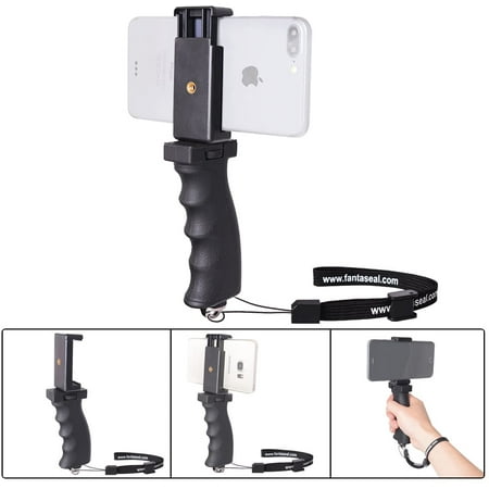 Image of Universal Ergonomic Anti-Falling Cell Phone Smartphone Hand Grip Stabilizer w/ Safety Strap Portable Selfie Stick