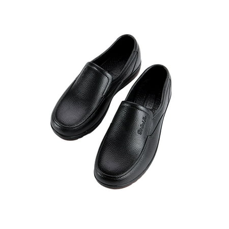 Gomelly Mens Work Shoes Flat Kitchen Garden Chef Shoes Non-Slip Comfort Waterproof Flats Rain Shoe Black 6