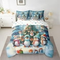 thumbnail image 2 of Manfei Cute Animal Penguin 7-Piece Bedding Comforter Set for Boys Girls,Xmas Tree King Bedding Sets,Happy Winter Christmas Ultra Soft Bed Sheets,Lightweight Room Decor,Reversible, 2 of 8