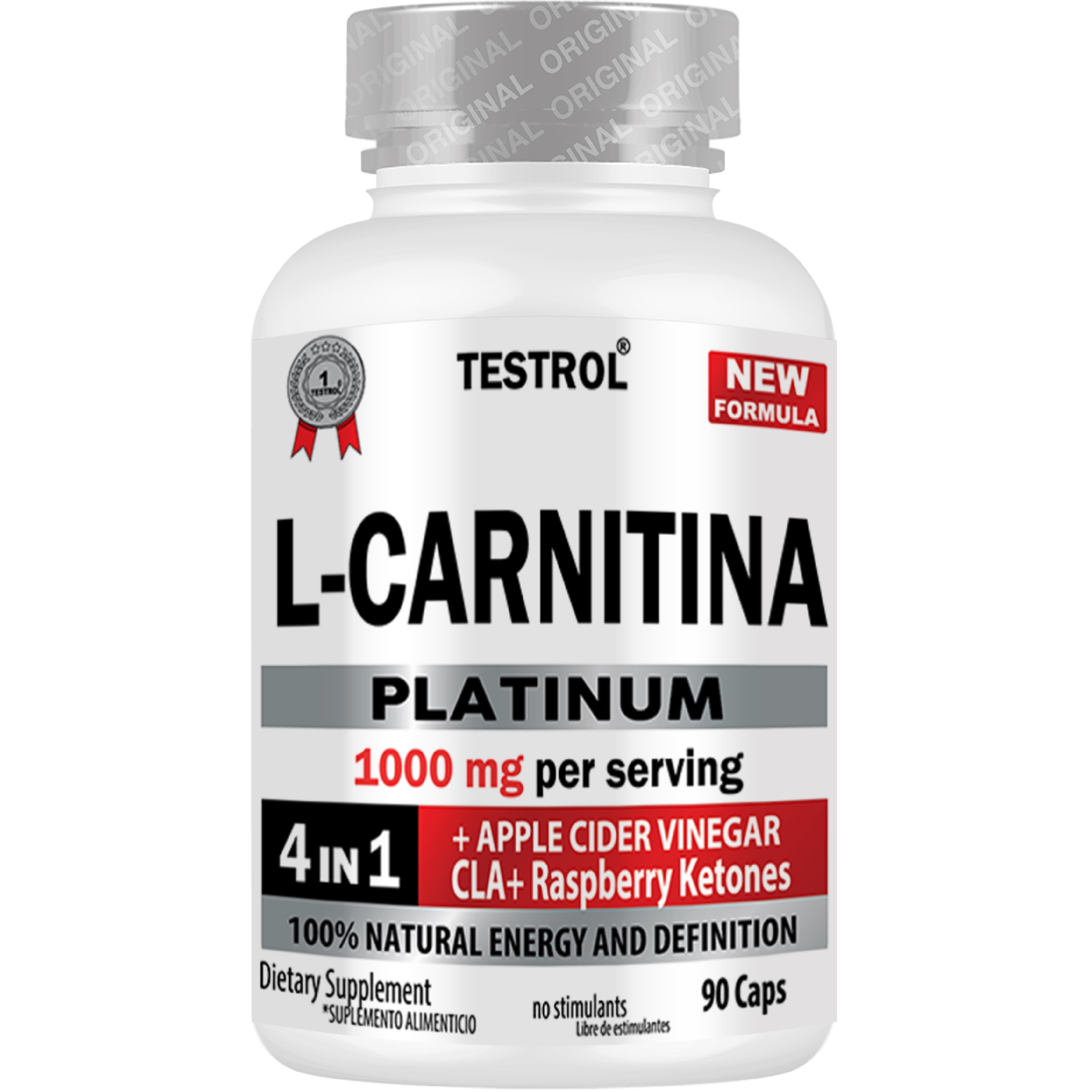 l carnitina 1000 mg capsulas L-Carnitina 1000mg | 4 En 1 | 90 Cápsulas Testrol Platinum