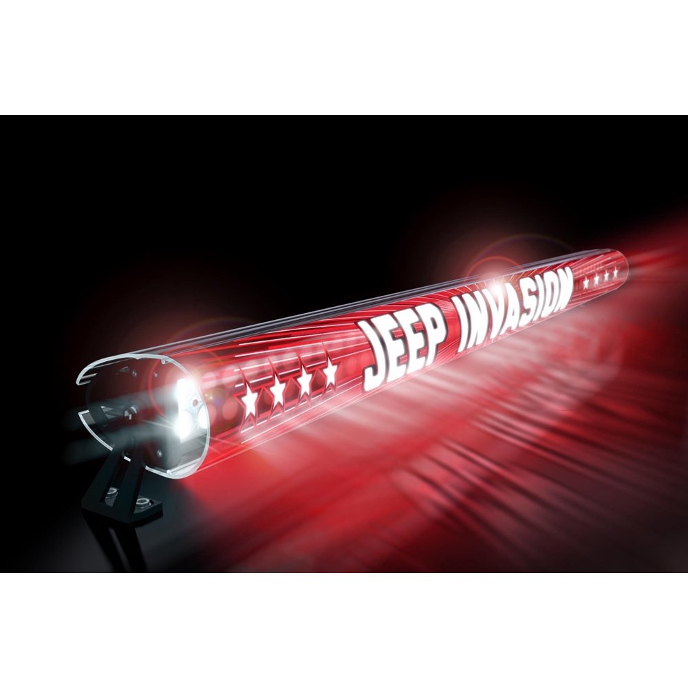 LED Light Bar Cover Insert 52 Inch Jeep Invaision Red AeroX Industries
