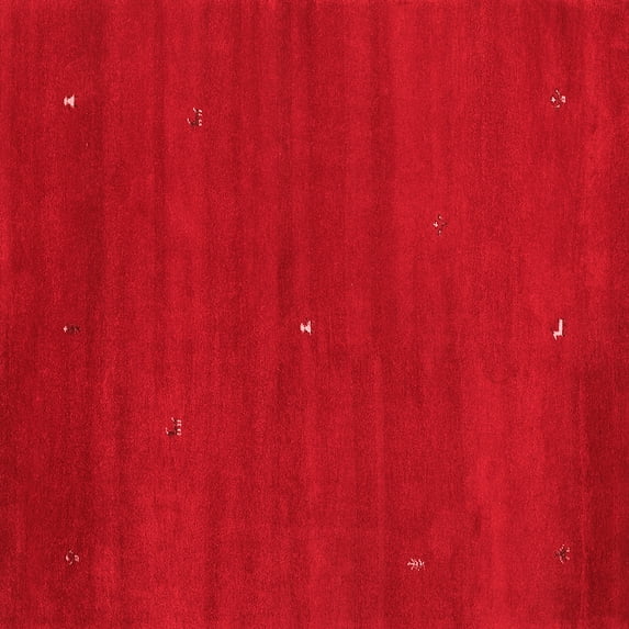 Ahgly Company Indoor Square Abstract Red Contemporary Area Rugs, 5' Square