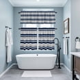 thumbnail image 3 of Dark Blue Gray Kitchen Curtains Sets for Windows 36 Inch Length, Horizontal Stripe Minimalist Geometric Rod Pocket Window Treatments Tier Curtains and Valances Set for Bedroom/Bathroom, 3 of 8