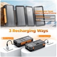thumbnail image 4 of SOLPOWBEN 20000mAh Solar Power Bank with 4 Foldable Panels and 4 Built-In Cables, 15W Fast Charging Portable Charger for Cell Phone, Dual LED Flashlights Battery Pack for Camping, Travel, 4 of 9