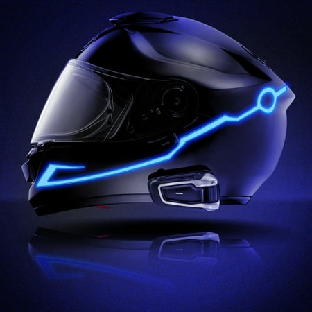 Ride Half Helmet TSV LED Light for Motorcycle Helmet Night Riding Safety Signal Flashing Stripe Bar Sticker Lamp ()