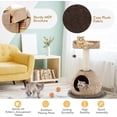 thumbnail image 5 of 28" Modern Cat Tree Tower, Paper Rope Natural Bowl Shaped with Perch, Scratching Post, Rattan Cat Activity Tree for Kittens, 5 of 16