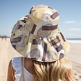 thumbnail image 2 of XINPING Women's Reversible Printed Sun Bucket Hat, Oversized Wide Brim UV Protection Beach Vacation Hat with Abstract Pattern, Lightweight and Packable, 2 of 5