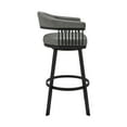 thumbnail image 4 of Armen Living Naomi and Chelsea Counter Height Dining Set in Black Metal and Grey Faux Leather-Pieces:3, 4 of 5