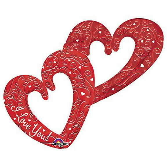 LOONBALLOON Love Balloons, 53″ LOVE INTERLOCKING HEARTS