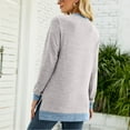 thumbnail image 5 of Fall Sweatshirts for Women Crew Neck Long Sleeve Sweaters Comfy Tunic Tops Pullovers Color Block Elegant Pockets Blouse, 5 of 5