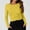 Yellow1, variant on Vrorvz Womens Slim Shirts Crew Neck Long Sleeve Shirt Fall Casual Fashion Outfits Workout Crop Tops