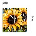 thumbnail image 2 of 14 Inch Wall Clock Battery Operated Silent Clock Decorative for Office, Kitchen, Outdoor, Living Room，Yellow Flower Buffalo Plaid Lovely, 2 of 4