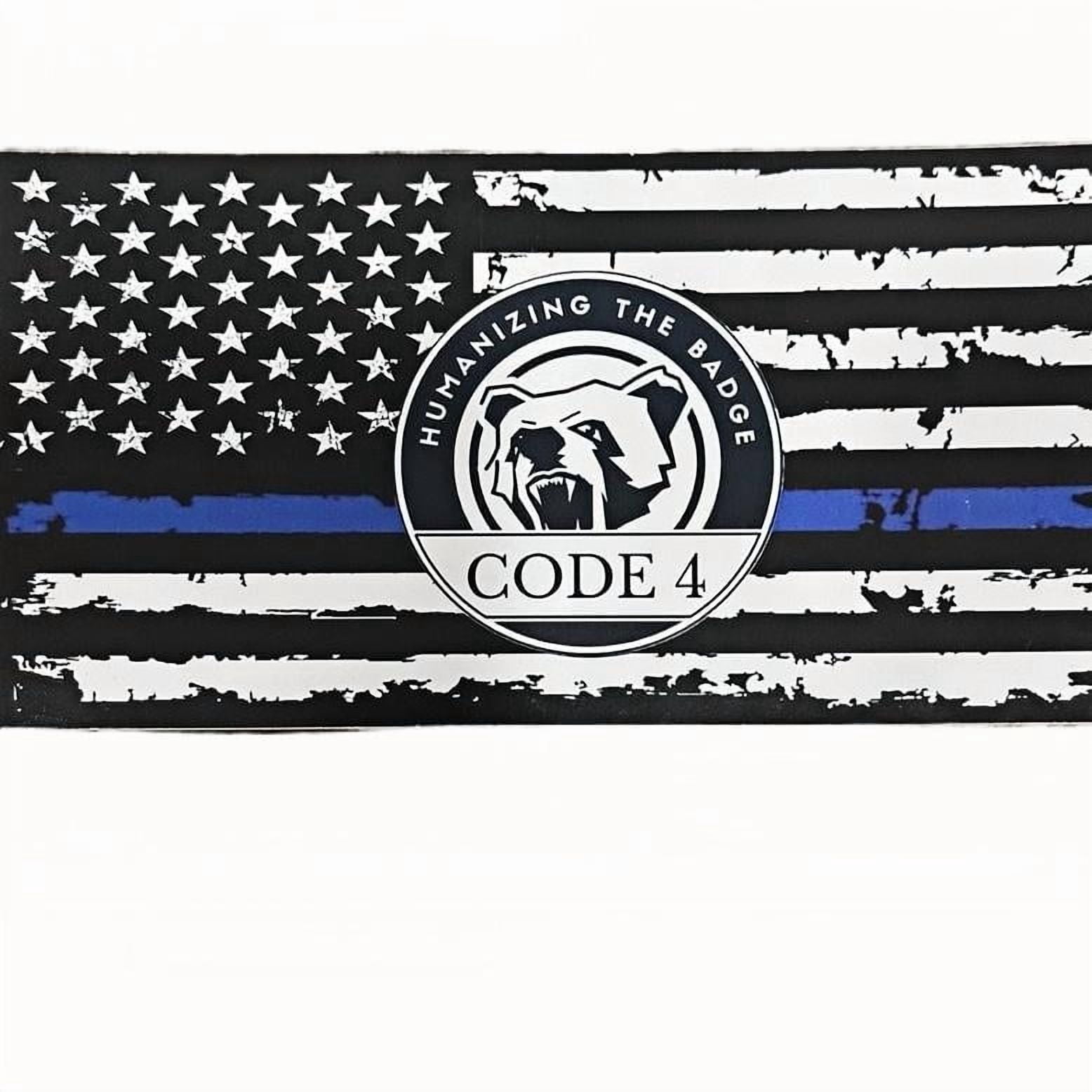 6-Pack Thin Blue Line Flag Stickers - Show Police Support On Car, Laptop, Truck | Durable PVC Vinyl Decals