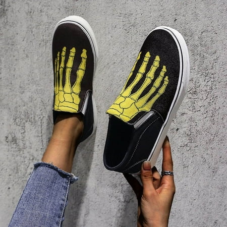 

YTJX Women s Fashion Printed Canvas Shoe Covers Flat Comfortable Single Shoes