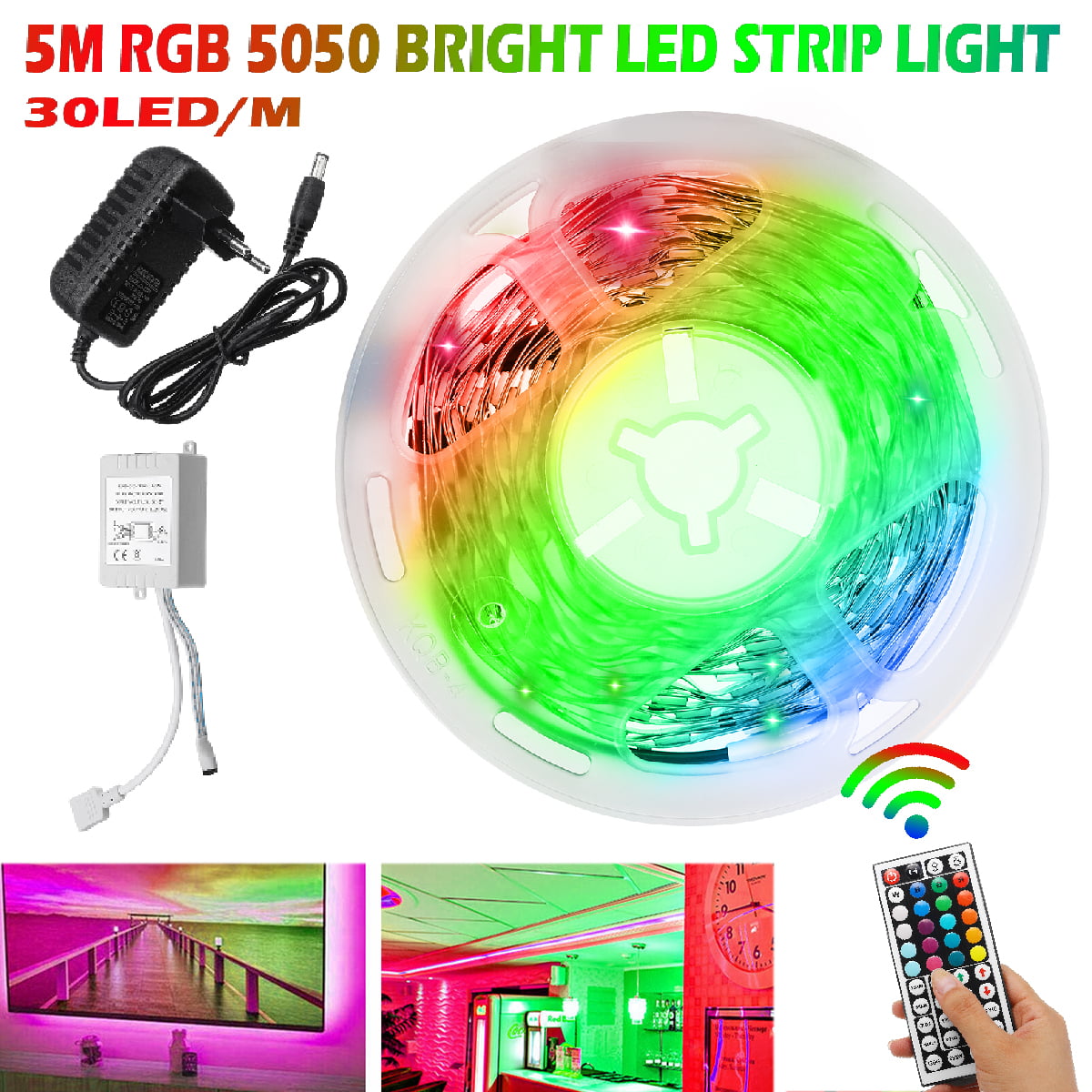 16.4ft RGBW 280LEDs SMD 2835 RGB+Nature White IP65-Waterproof LED Strip Light 