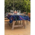thumbnail image 4 of 60x84 Inch Outdoor Tablecloth with Umbrella Hole Zipper Rectangle Purple Peacock Feather Rectangular Tablecloths Outside Waterproof Abstract Colorful Patio Table Cloth Cover for Picnic Party, 4 of 8