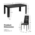 thumbnail image 2 of Gymax 9pcs Dining Set Wood Table and 8 Fabric Chairs Home Kitchen Modern, 2 of 9