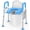 Blue, variant on Toilet Seat Risers for Seniors, Adjustable Height Width, Fits Users | Padded Elevated with Handles, Tool Free Install, Fits Round Elongated Toilets for Handicap,Ideal for Bathroom, Blue