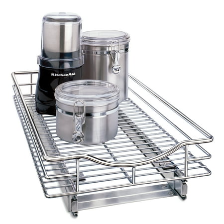 Lynk Professional® Slide Out Cabinet Organizer - Pull Out Under Cabinet Sliding Shelf - 11 inch wide x 18 inch deep - Chrome