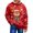 Red-2, variant on Christmas Sweatshirt for Men Women Long Sleeve Loose Casual Crewneck Ribbed Texture Snowflake and Reindeer Print Pullover