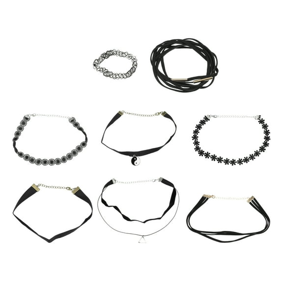 Vocoste 8 PCS Black Choker Necklaces for Women Classic Choker Necklaces Set