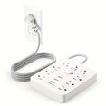thumbnail image 1 of Lindbes A Stylish Charging Station With Surge Protector  9 Outlets  3 USB Ports  Tablet Plug  Wall-mounted Design  5-foot Extension Cord  Suitable For Home And Office Use  Available In Bl, 1 of 7