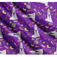 thumbnail image 3 of Soimoi Purple Cotton Cambric Fabric Stars & Rocket Galaxy Print Fabric by Yard 42 Inch Wide, 3 of 7