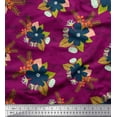 thumbnail image 1 of Soimoi Red Poly Georgette Fabric Oaknut,Leaves & Floral Artistic Print Fabric by The Yard 42 Inch Wide, 1 of 1