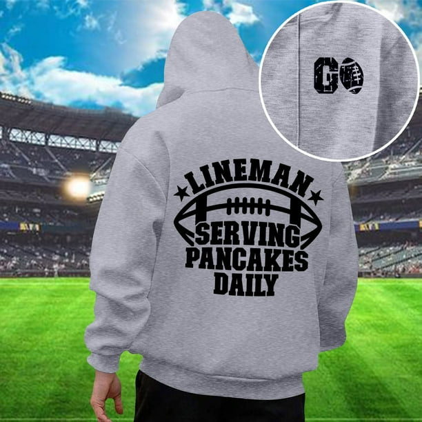 MHFRRA Sudadera con Capucha Informal para Hombre, Estilo Holgada, con Estampado, para El Día Del Partido de Fútbol, Cómoda y Cálida para Uso Diario En Otoño E Invierno Gris