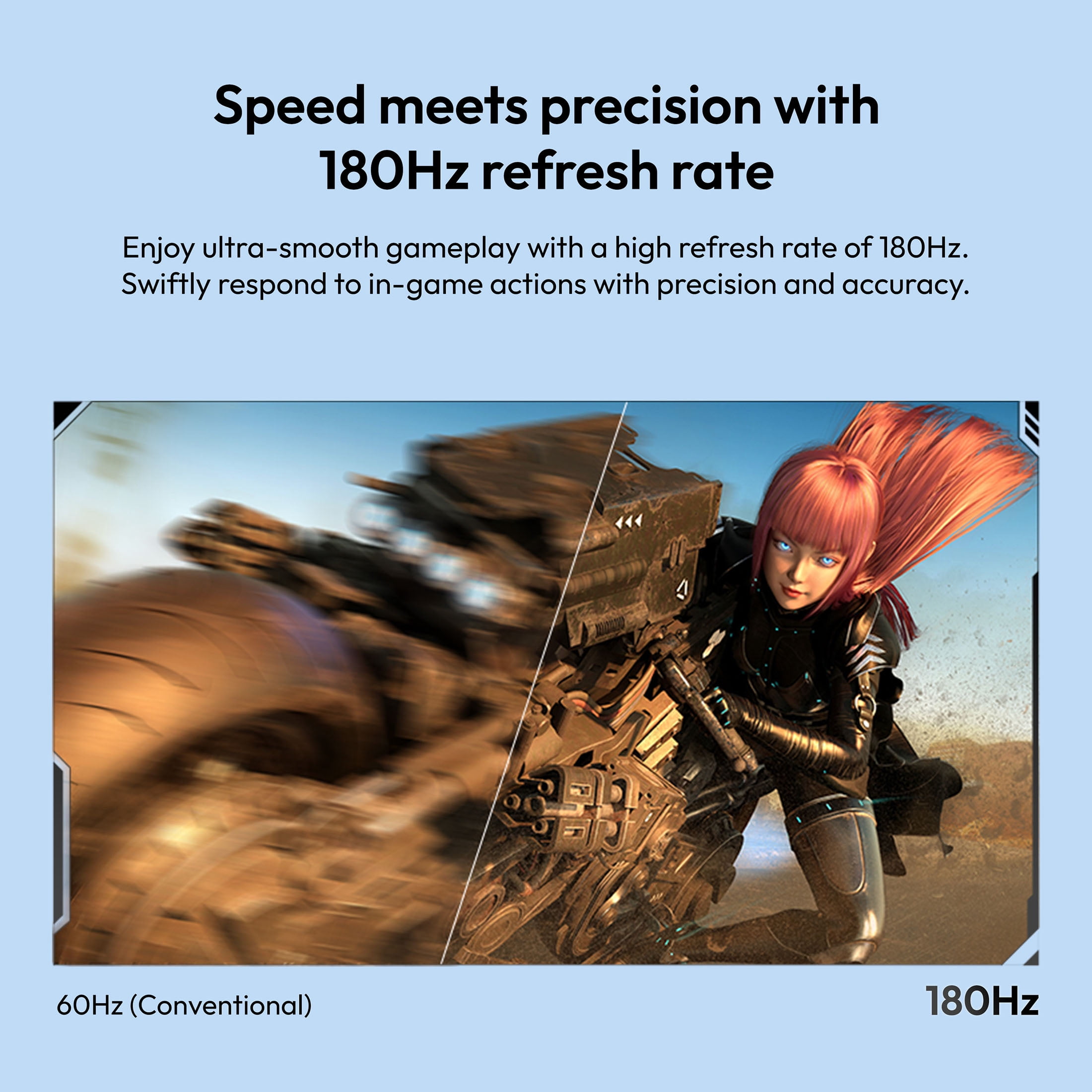 Pixio PX278 Wave Blue 27 inch 180Hz Refresh Rate QHD 1440p Resolution Fast IPS Panel 1ms GTG Response Time Blue Gaming Monitor with Adaptive Sync