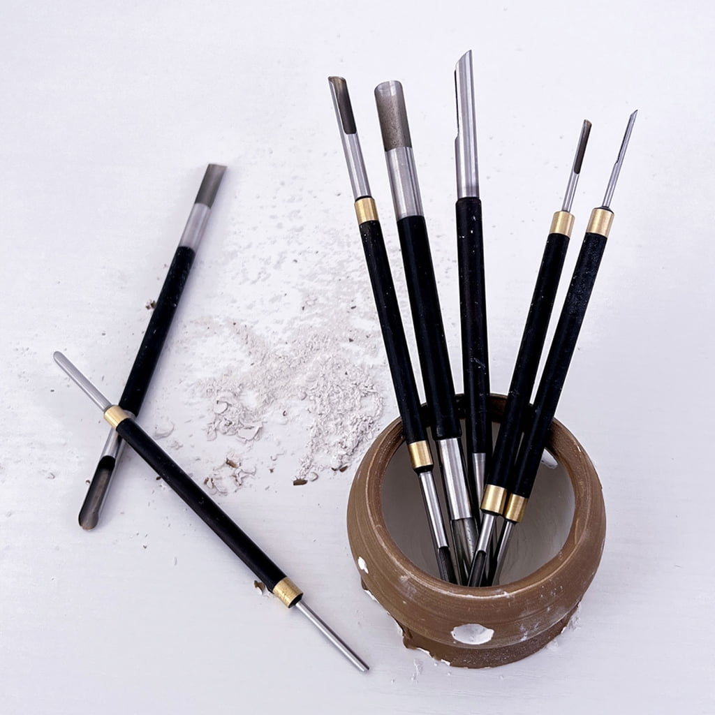 Zeiwohndc 5Pcs Stainless Steel Pottery Carving Tool For Ceramic Clay Hole Punching