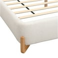 thumbnail image 4 of JERFIT King Size Upholstered Bed Frame, White Boucle Fabric Platform Bed with Wood Slats Support, Modern Luxury Bedroom Centerpiece, 4 of 10