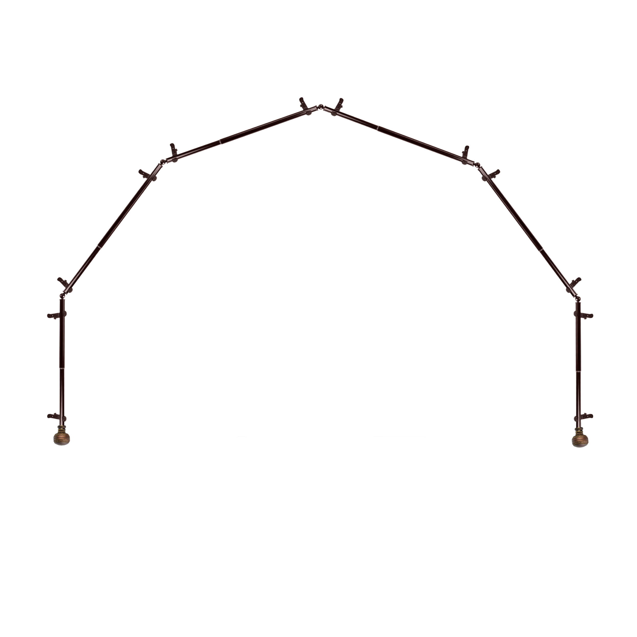 Ornament 13/16 6-Sided Bay Window Curtain Rod - Cocoa