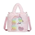 thumbnail image 1 of Bandolera de peluche con forma de unicornio rosa para niños, 26 x 9 x 27 cm, 1 of 1