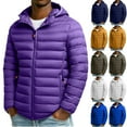 thumbnail image 1 of Sentmoon Winter Jackets Clothes Coats Men's Fashion Winter Stitching Solid Warm Hooded Casual Jacket Coats Fall and Winter for Layering Under Sweaters and Jackets, 1 of 9