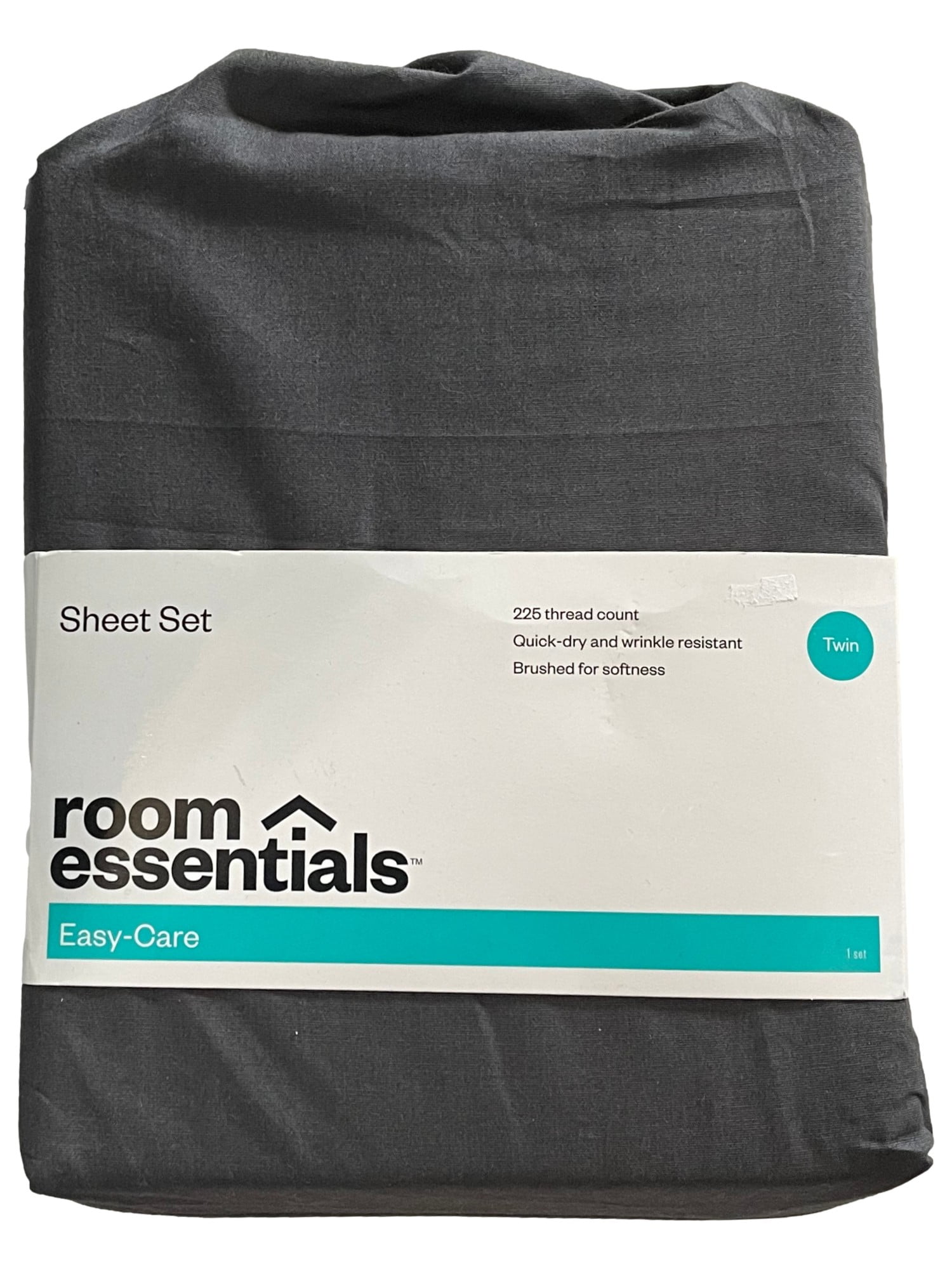 Room Essentials Twin Sheet Set Charcoal Gray Cotton Rich Sheets